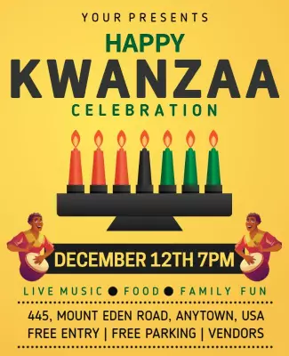 Festive Colorful Kwanzaa Celebration Flyer Template