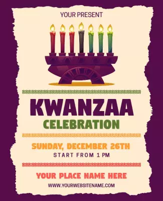 Festive Colorful Kwanzaa Celebration Poster Template