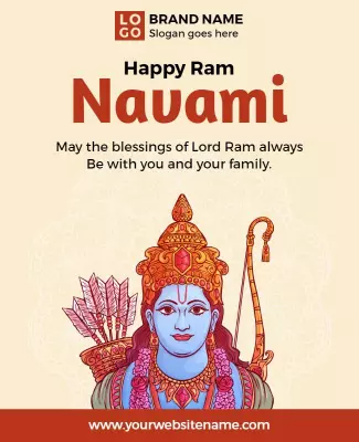 Festive Colorful Lord Ram Navami Celebration Poster Template