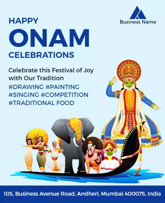 Festive Colorful Onam Celebration Activities Poster Template