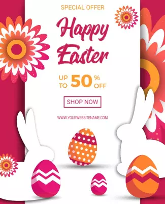 Festive Colorful Spring Easter Sale Flyer Template