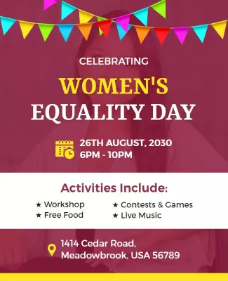Festive Colorful Women’s Equality Day Celebration Poster Template