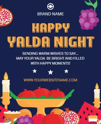 Festive Colorful Yalda Night Celebration Poster Template