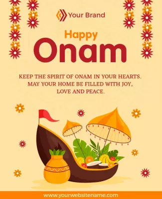 Festive Cultural Celebration for Onam Festival Poster Template