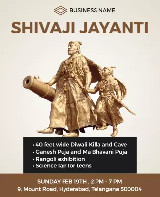 Festive Cultural Event Shivaji Jayanti Celebration Poster Template