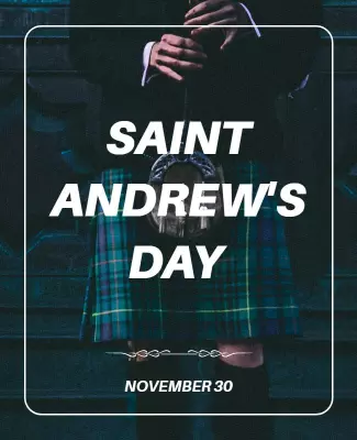 Festive Dark Tartan Design for Saint Andrew's Day Poster Template