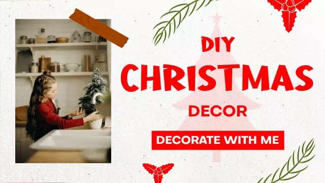 Festive DIY Christmas Decor Ideas YouTube Thumbnail Template