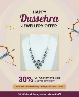 Festive Elegant Dussehra Jewellery Offer Poster Template