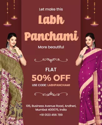 Festive Elegant Labh Panchami Sale Offer Poster Template