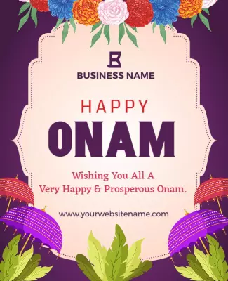 Festive Floral Celebration for Happy Onam Poster Template