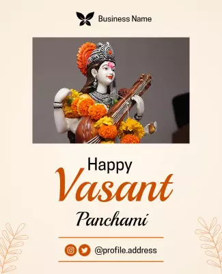 Festive Floral Celebration for Vasant Panchami Poster Template