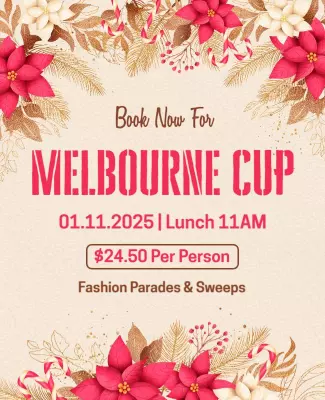 Festive Floral Design for Melbourne Cup Event Poster Template