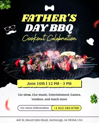 Festive Gastro BBQ Cookout Celebration for Father's Day Poster Template