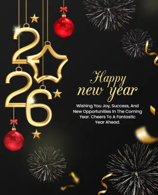 Festive Gold and Red New Year Celebration Flyer Template