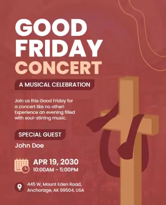 Festive Good Friday Musical Celebration Concert Poster Template