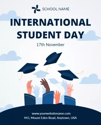 Festive Graduation Cap Celebration for Student Day Poster Template