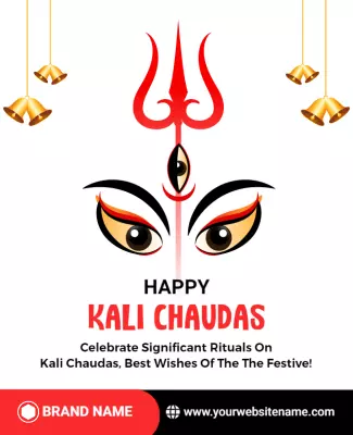 Festive Graphic Design for Happy Kali Chaudas Party Poster Template