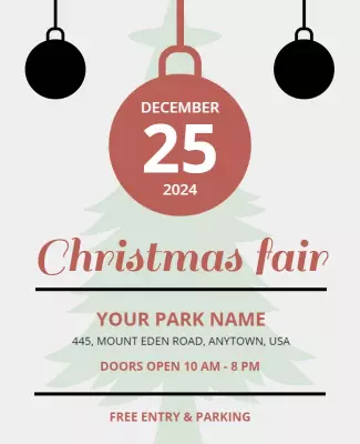 Festive Green Christmas Fair Celebration Poster Template