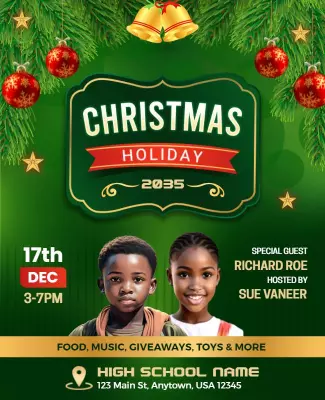 Festive Green Christmas Holiday Event Celebration Poster Template