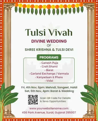Festive Green Divine Wedding Celebration Poster Template