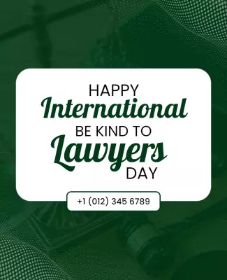 Festive Green International Be Kind to Lawyers Day Poster Template