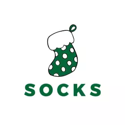 Festive Green Polka Dot Design Featuring Cozy Socks Logo Template