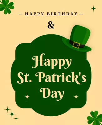 Festive Green St. Patrick's Day Birthday Celebration Poster Template