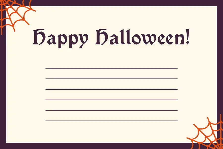 Festive Halloween Greetings Postcard Template