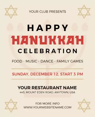 Festive Hanukkah Celebration with Symbolic Star Design Poster Template