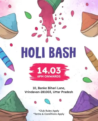 Festive Holi Bash Invitation Flyer Template