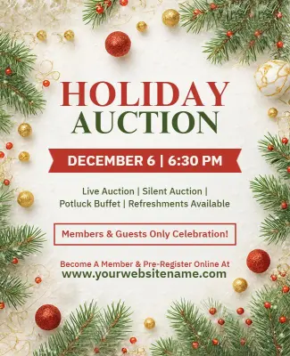 Festive Holiday Auction Event Flyer Template