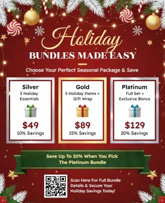 Festive Holiday Bundle Package Savings Advertisement Flyer Template