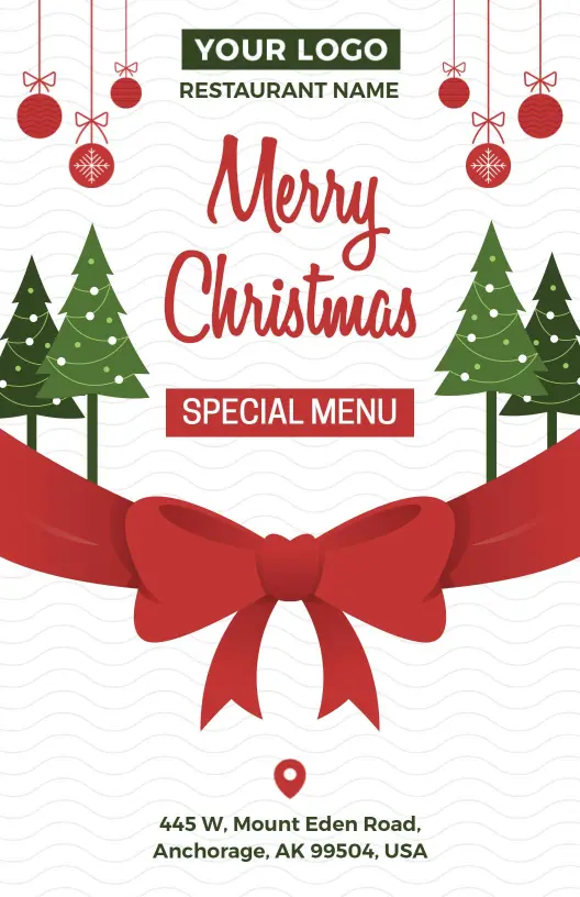 Festive Holiday Feast Featuring Traditional Dishes Christmas Menu Template