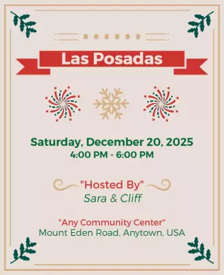 Festive Holiday Las Posadas Celebration Event Poster Template