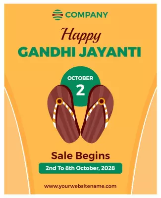 Festive Illustration for Gandhi Jayanti Sale Poster Template