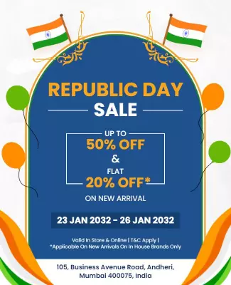 Festive Indian Republic Day Sale Promotion Poster Template
