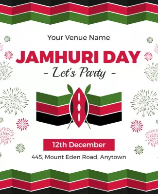 Festive Kenyan Colors Jamhuri Day Celebration Poster Template