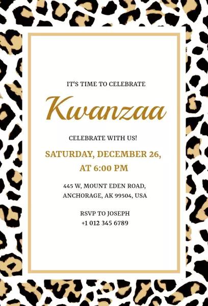 Festive Kwanzaa Celebration Cultural Festival Invitation Template