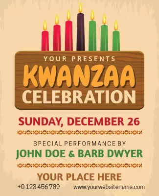 Festive Kwanzaa Celebration with Colorful Candles Flyer Template