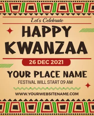 Festive Kwanzaa Celebration with Vibrant Patterns Poster Template