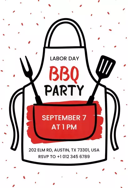 Festive Labor Day BBQ Gathering Celebration Invitation Template