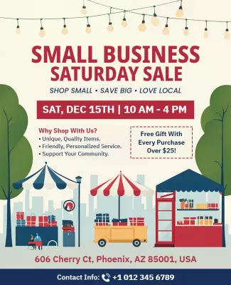 Festive Local Market Small Business Saturday Sale Poster Template