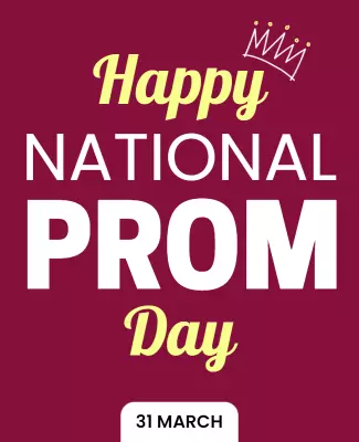 Festive Maroon National Prom Day Celebration Poster Template