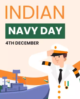 Festive Navy Blue Indian Navy Day Salute Celebration Poster Template