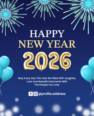 Festive New Year 2026 Event Flyer Template