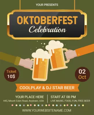 Festive Oktoberfest Beer Celebration Event Poster Template