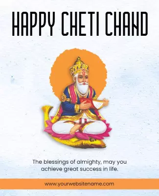 Festive Orange Cheti Chand Celebration Poster Template