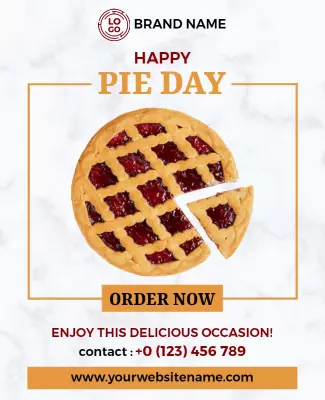 Festive Pie Day Celebration Order Now Poster Template