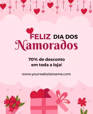 Festive Pink Love Valentine's Day Celebration Poster Template