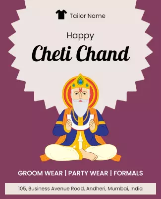 Festive Purple Cheti Chand Celebration Poster Template